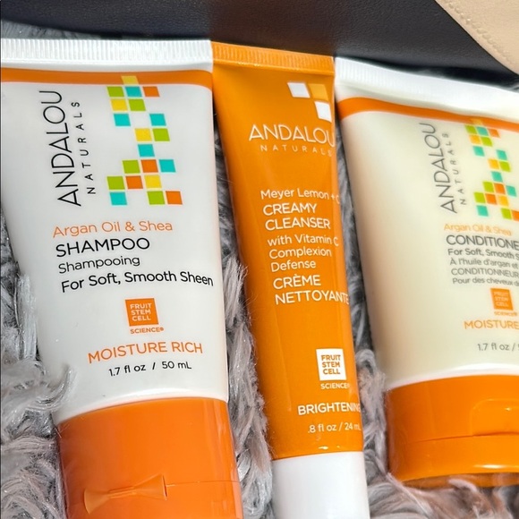 ANDALOU NATURALS HAIR & FACE CLEANSER BUNDLE w/Ipsy TriColor Block Zipped Pouch - Picture 8 of 10